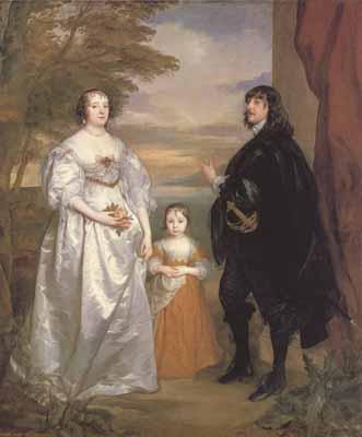 Anthony Van Dyck Portrait of the earl and countess of derby and their daughter (mk03) Sweden oil painting art